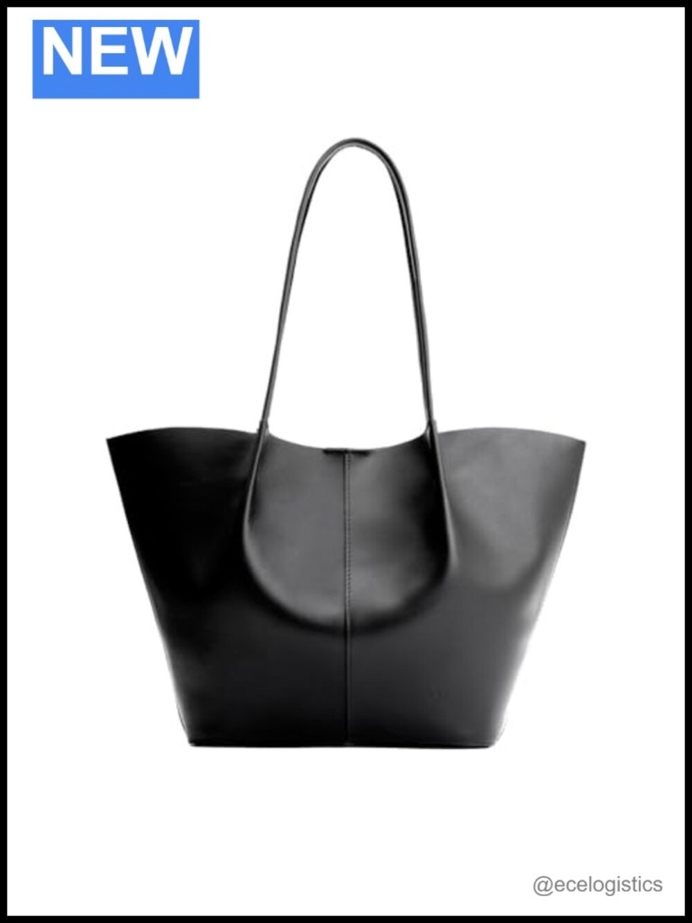 Handmade Full Grain Leather Bucket Tote with Dual Straps and Pockets